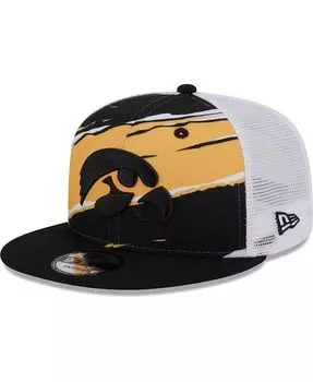 Мужская черная кепка Iowa Hawkeyes Tear Trucker 9FIFTY Snapback New Era, черный