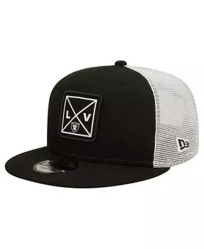 Мужская черная кепка Las Vegas Raiders Quad II 9FIFTY Trucker Snapback New Era