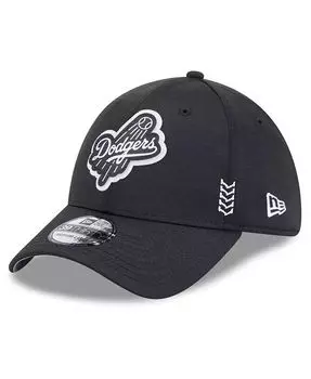 Мужская черная кепка Los Angeles Dodgers 2024 Clubhouse 39THIRTY Flex Fit New Era, черный
