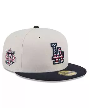 Мужская черная кепка Los Angeles Dodgers 4 июля 59FIFTY, 2024 г New Era, бежевый