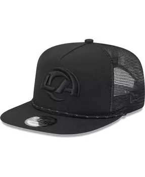 Мужская черная кепка Los Angeles Rams Illumination Golfer Snapback Trucker New Era