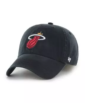 Мужская черная кепка Miami Heat Classic Franchise Flex Hat '47 Brand
