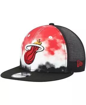 Мужская черная кепка Miami Heat Hazy Trucker 9FIFTY Snapback New Era