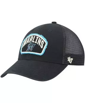 Мужская черная кепка Miami Marlins Cledus MVP Trucker Snapback '47 '47 Brand