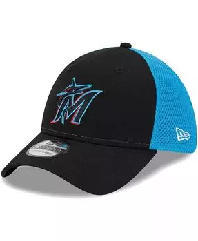Мужская черная кепка Miami Marlins Team Neo 39THIRTY Flex Hat New Era, черный
