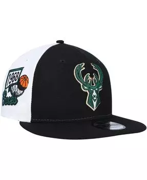 Мужская черная кепка Milwaukee Bucks Pop Panels 9FIFTY Snapback New Era