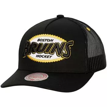 Мужская черная кепка Mitchell & Ness Boston Bruins Team Seal Trucker Snapback