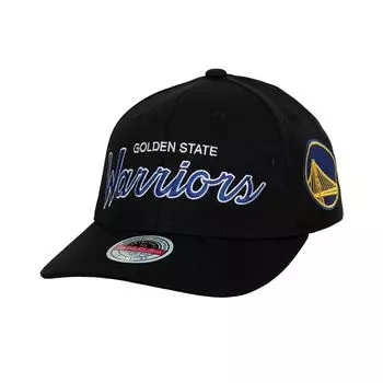 Мужская черная кепка Mitchell & Ness Golden State Warriors MVP Team Script 2.0 с эластичной спинкой