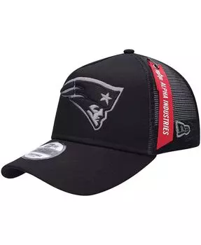 Мужская черная кепка New England Patriots A-Frame 9FORTY Trucker Snapback x Alpha Industries New Era