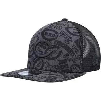 Мужская черная кепка New Era Cincinnati Reds с А-образной рамкой 9FIFTY Trucker Snapback