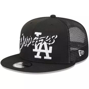 Мужская черная кепка New Era Los Angeles Dodgers Street Trucker 9FIFTY Snapback