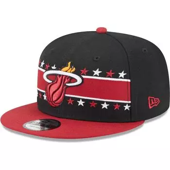 Мужская черная кепка New Era Miami Heat со звездами 9FIFTY Snapback