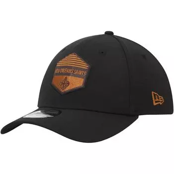Мужская черная кепка New Era New Orleans Saints Gulch 39THIRTY Flex Hat