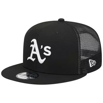 Мужская черная кепка New Era Oakland Athletics Trucker 9FIFTY Snapback