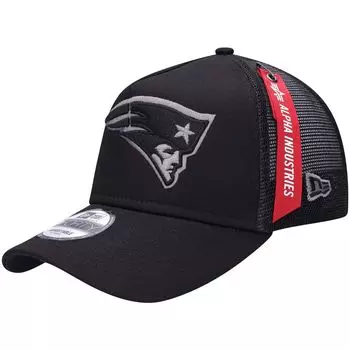 Мужская черная кепка New Era x Alpha Industries New England Patriots A-Frame 9FORTY Trucker Snapback