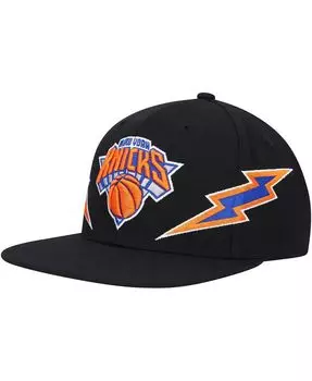Мужская черная кепка New York Knicks Hardwood Classics Soul Double Trouble Lightning Snapback Mitchell & Ness