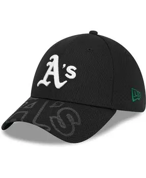 Мужская черная кепка Oakland Athletics с козырьком 39THIRTY Flex. New Era