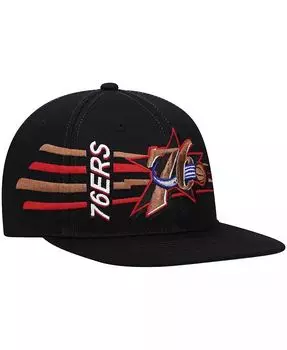 Мужская черная кепка Philadelphia 76ers из твердой древесины в стиле ретро Bolt Deadstock Snapback Mitchell & Ness, черный