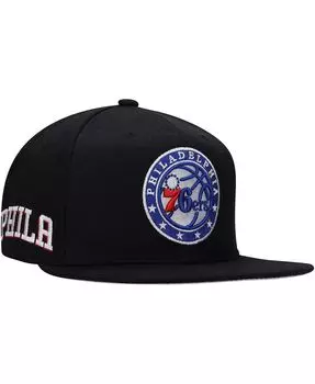 Мужская черная кепка Philadelphia 76ers Side Core 2.0 Snapback Mitchell & Ness
