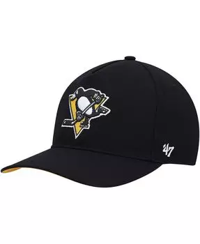 Мужская черная кепка Pittsburgh Penguins Primary Hitch Snapback '47 Brand
