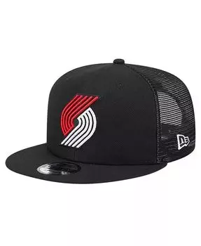 Мужская черная кепка Portland Trail Blazers Evergreen Meshback 9FIFTY Snapback New Era, черный
