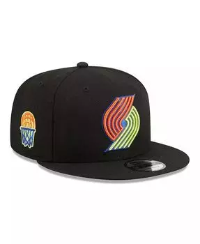 Мужская черная кепка Portland Trail Blazers Neon Pop 9FIFTY Snapback New Era, черный