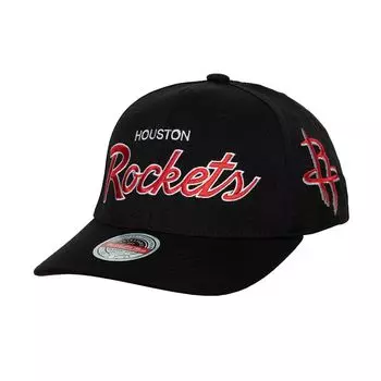 Мужская черная кепка с эластичной спинкой Mitchell & Ness Houston Rockets MVP Team Script 2.0