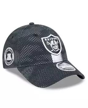 Мужская черная кепка с эластичными кнопками Las Vegas Raiders 2024 Sideline 9FORTY New Era, черный