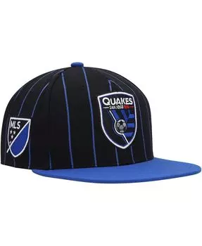 Мужская черная кепка с булавкой San Jose Earthquakes Team Snapback Mitchell & Ness