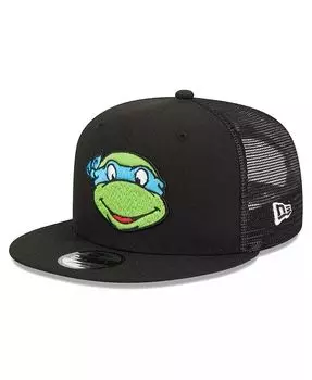 Мужская черная кепка с черепашками-ниндзя Happy Leonardo Trucker 9FIFTY Snapback New Era, черный