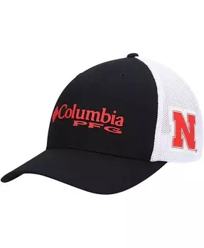 Мужская черная кепка с логотипом Nebraska Huskers PFG Snapback Columbia, черный