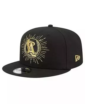 Мужская черная кепка с металлическим логотипом California Angels 9FIFTY Snapback New Era, черный