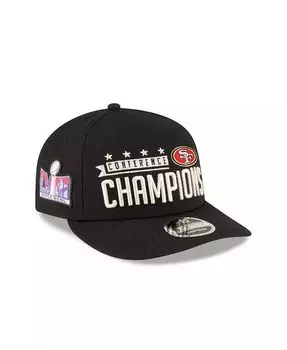 Мужская черная кепка San Francisco 49ers 2023 NFC Champions Locker Room Trophy Collection низкопрофильная кепка 9FIFTY Snapback New Era, черный