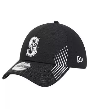 Мужская черная кепка Seattle Mariners Active Dash Mark 39THIRTY Flex Hat New Era, черный