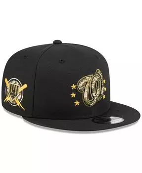 Мужская черная кепка Snapback 9FIFTY, посвященная Дню вооруженных сил Вашингтона 2024 New Era, черный