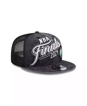 Мужская черная кепка Snapback 9FIFTY в раздевалке чемпионов Восточной конференции 2024 Boston Celtics New Era, черный