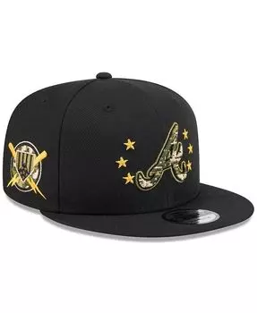 Мужская черная кепка Snapback Atlanta Braves 2024 Armed Forces Day 9FIFTY New Era, черный
