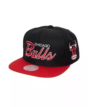 Мужская черная кепка Snapback Chicago Bulls Hardwood Classics MVP Team Script 2.0 Mitchell & Ness, черный