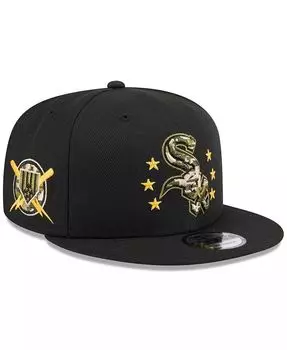 Мужская черная кепка Snapback Chicago White Sox ко Дню вооруженных сил 2024 9FIFTY New Era, черный