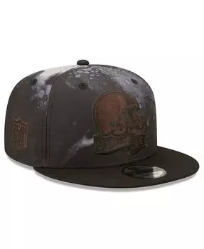 Мужская черная кепка Snapback Cleveland Browns Ink Dye 2022 Sideline 9FIFTY New Era