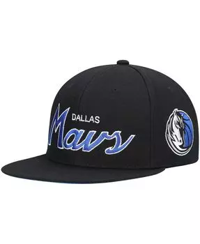 Мужская черная кепка Snapback Dallas Mavericks Hardwood Classics Script 2.0 Mitchell & Ness