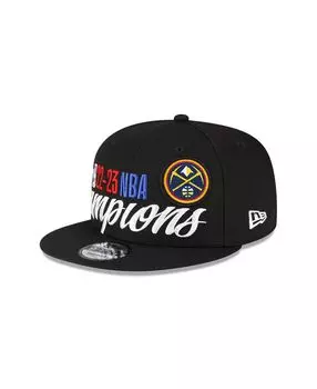 Мужская черная кепка Snapback Denver Nuggets 2023 NBA Finals Champions Раздевалка 9FIFTY Snapback New Era