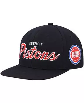 Мужская черная кепка Snapback Detroit Pistons Hardwood Classics Script 2.0 Mitchell & Ness