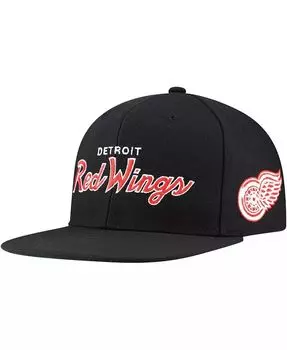Мужская черная кепка Snapback Detroit Red Wings Core Team Script 2.0 Mitchell & Ness, черный