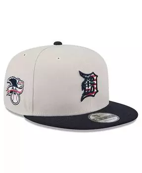 Мужская черная кепка Snapback Detroit Tigers 2024 Четвертое июля 9FIFTY New Era, бежевый