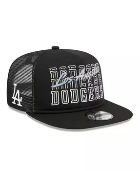 Мужская черная кепка Snapback Los Angeles Dodgers Street Team с А-образной рамкой Trucker 9FIFTY New Era