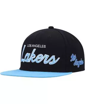 Мужская черная кепка Snapback Los Angeles Lakers Hardwood Classics MVP Team Script 2.0 Mitchell & Ness