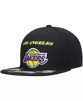 Мужская черная кепка Snapback Los Angeles Lakers с загрузкой спереди Mitchell & Ness