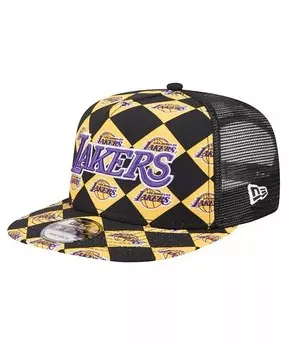 Мужская черная кепка Snapback Los Angeles Lakers Seeing Diamonds с А-образной рамкой Trucker 9FIFTY New Era, черный