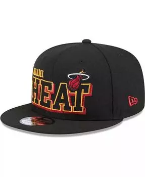 Мужская черная кепка Snapback Miami Heat Gameday 59fifty New Era, черный